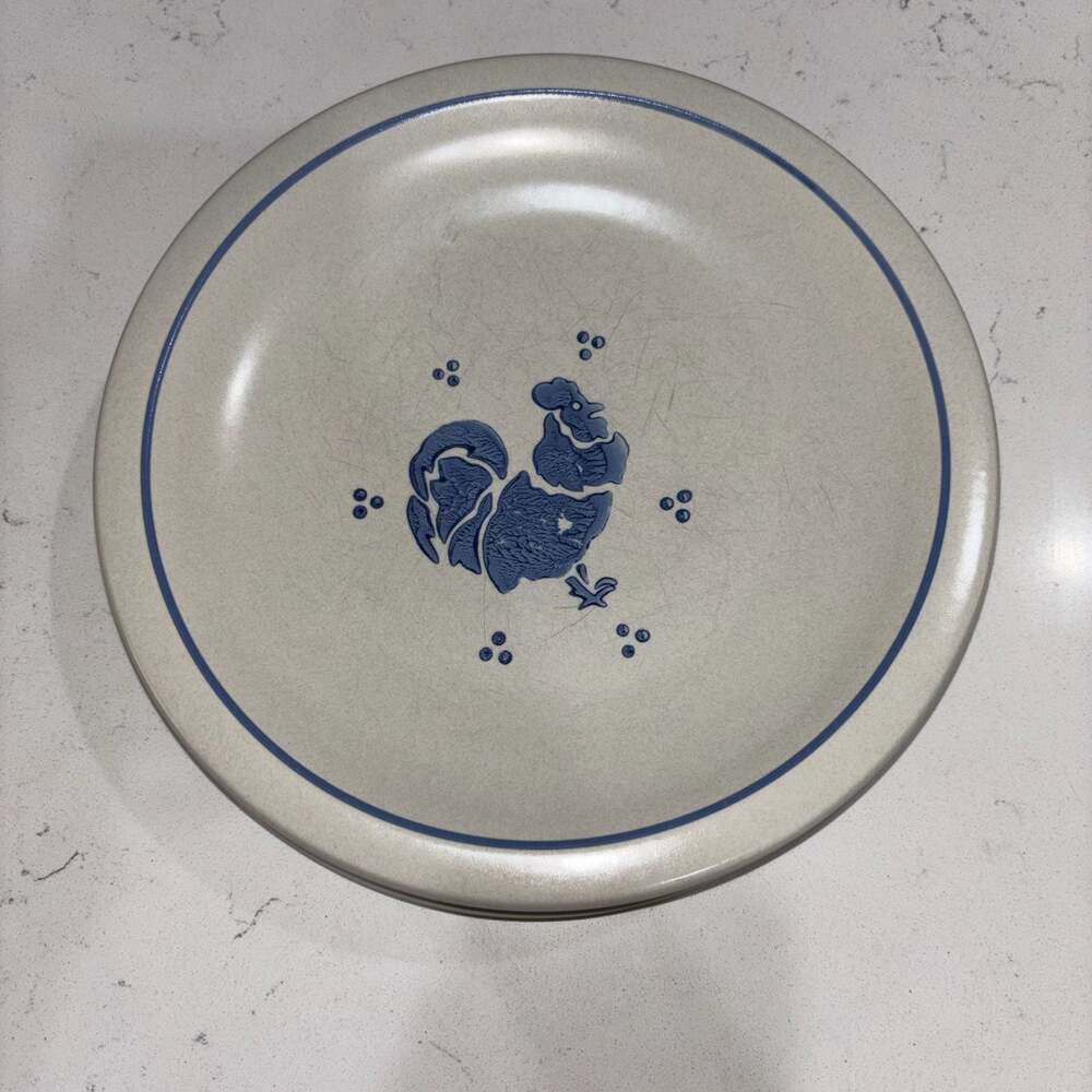 Pfaltzgraff Yorktowne Blue Rooster 10.25 inch Dinner Plate (3)